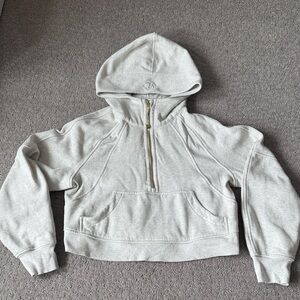 lululemon athletica Light Gray/Cream Cropped Half-Zip Hoodie
